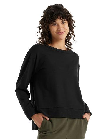 Icebreaker RealFleece™ Merino Dalston Long Sleeve Tröjor Dam Svarta | SE 1333OKIR
